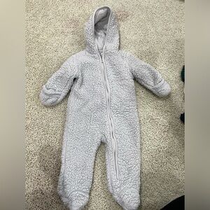 Gray fleece snow suit